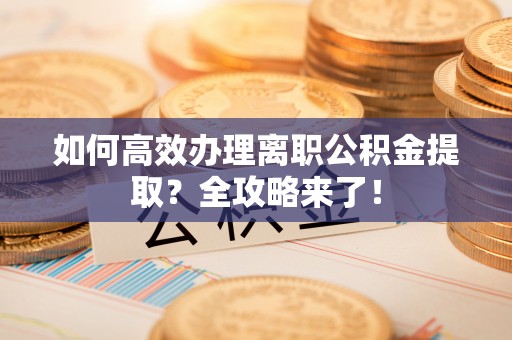 右江如何高效办理离职公积金提取？全攻略来了！