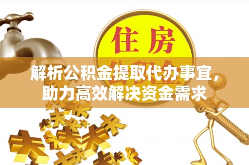 右江解析公积金提取代办事宜，助力高效解决资金需求