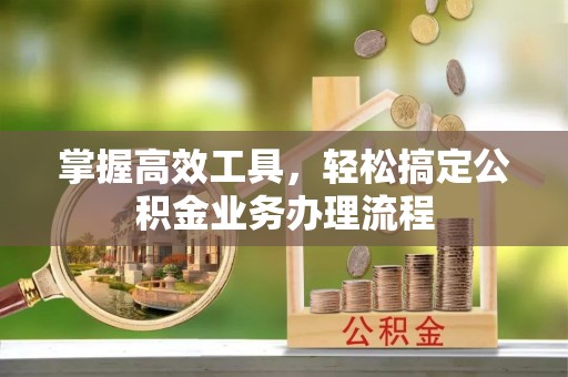 右江掌握高效工具，轻松搞定公积金业务办理流程