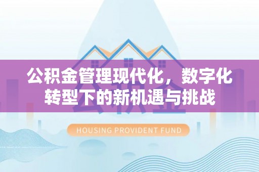 右江公积金管理现代化，数字化转型下的新机遇与挑战